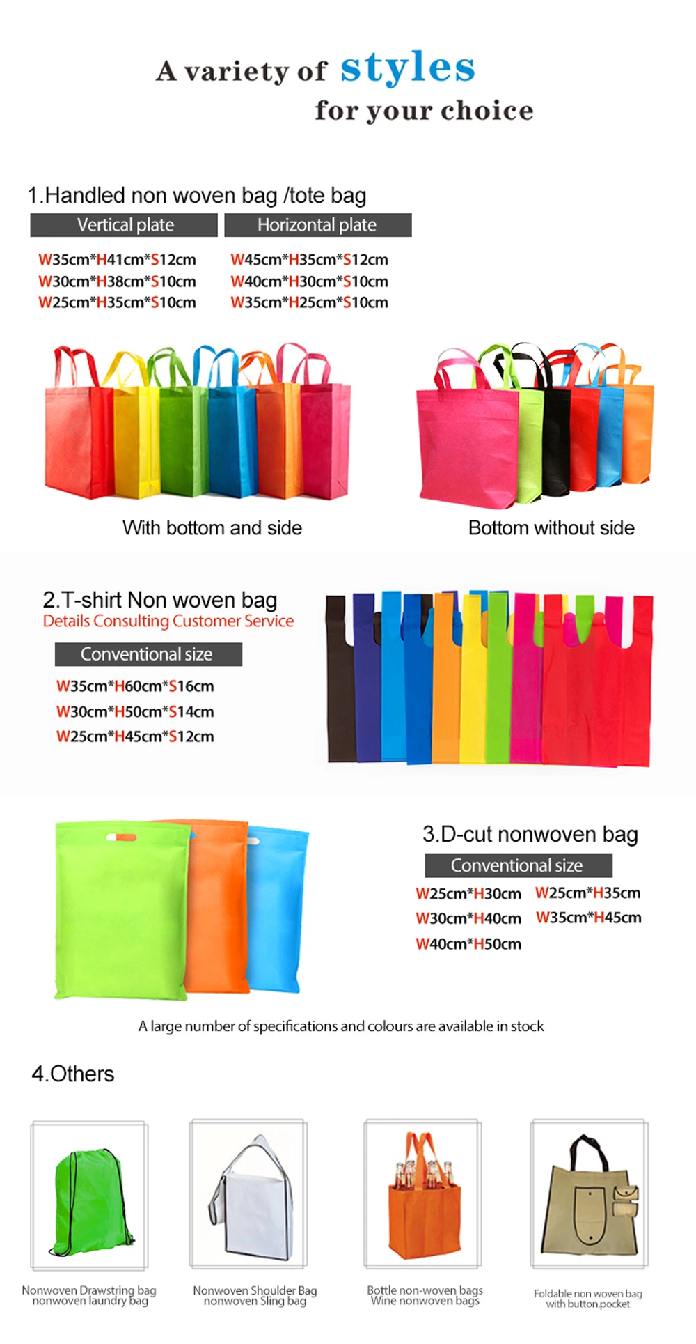 Custom Logo Printed Carry Handle Non Woven Shopping Tote Packaging Bag with Logo