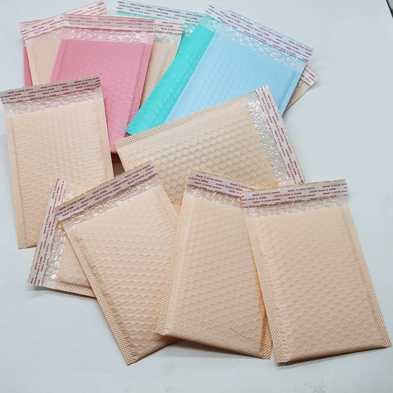 23*34 Cm Durable Fashionable Courier for Shipping Packing OEM Factory Nude Pink Poly Bubble Mailers Bag