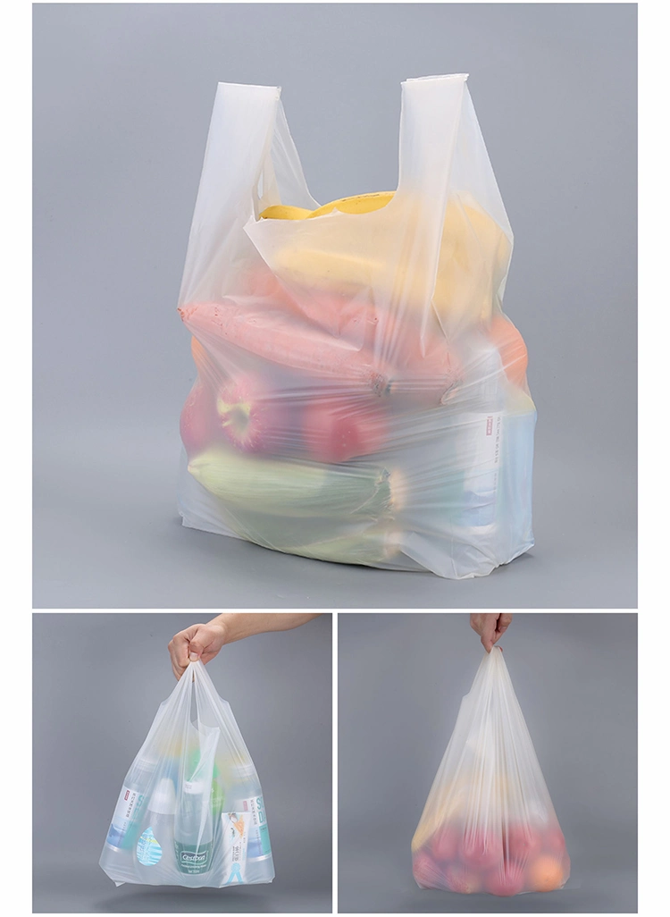 100% Biodegradable Wicket Bag for Bread Compostable T-Shirt Shopping Bag Shopping Bag on Roll