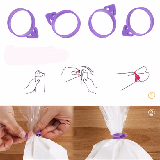 Sac à gâteau réutilisable, attaches de poche à douille, décoration, attaches de sac de glaçage en Silicone